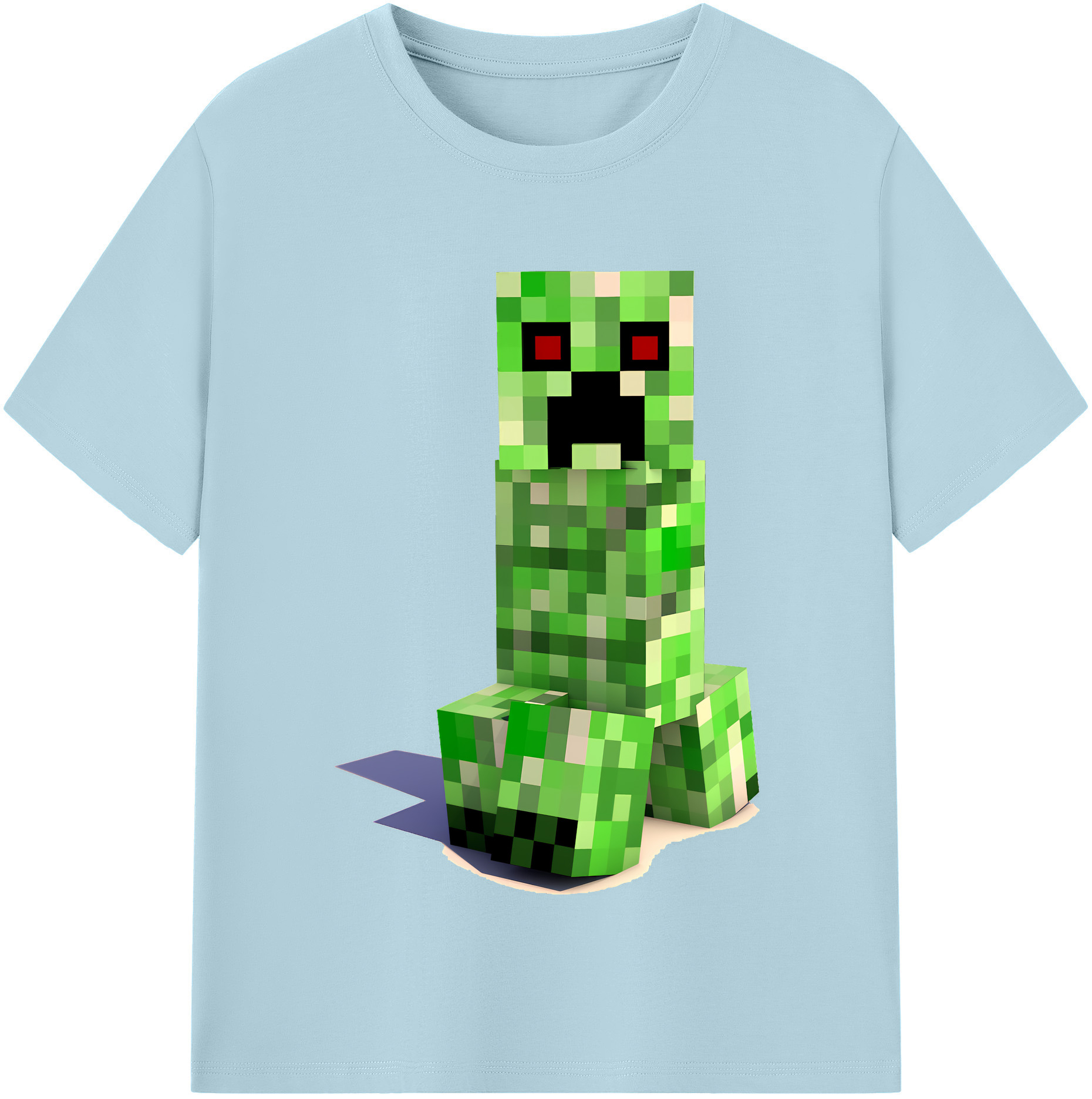 （画像用） マインクラフト ブロックの世界 Minecraft MC Block world 綿100％半袖Tシャツ（フロントプリント）